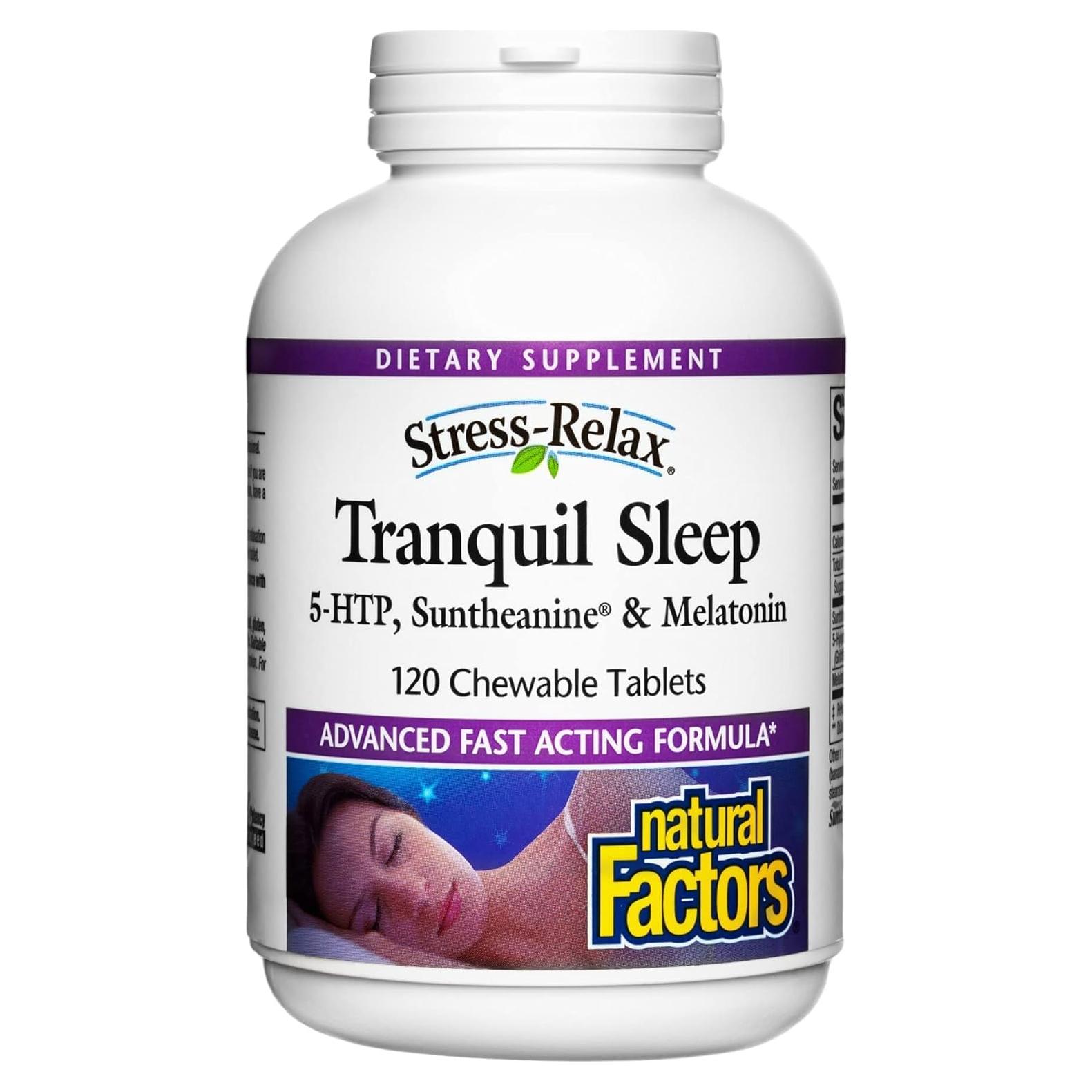Suplemento Natural Factors Tranquil Sleep 120 Tabletas