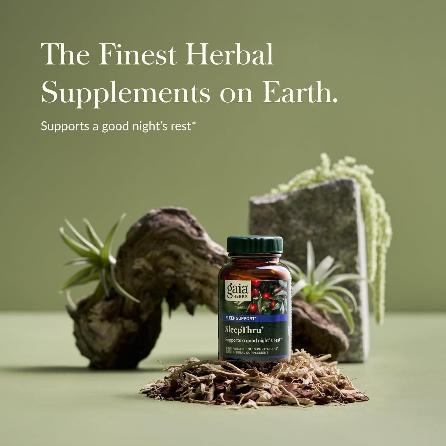 Suplemento Natural Gaia Herbs SleepThru 60 Cápsulas Veganas