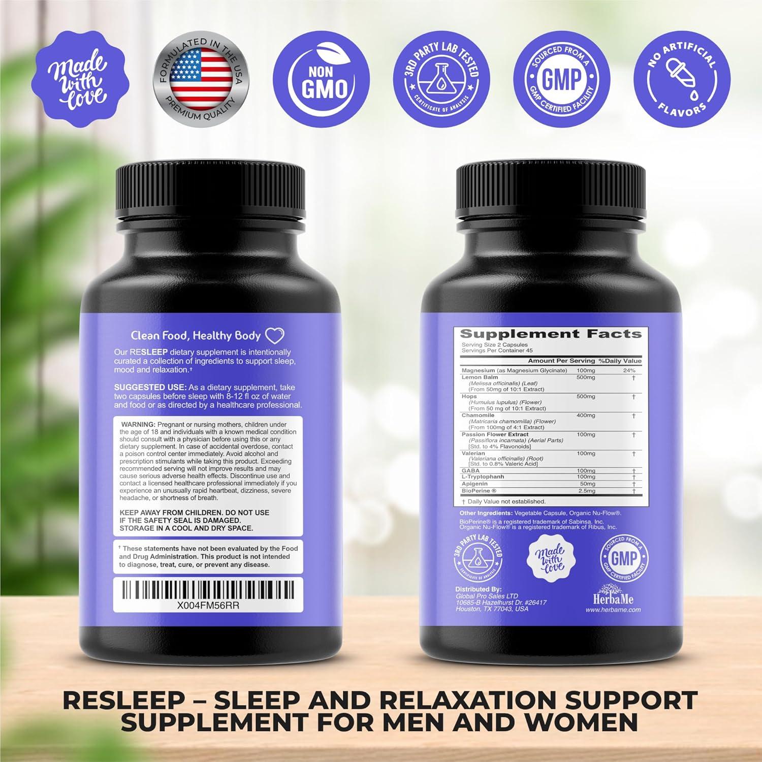 Suplemento Natural para el Sueño ReSleep - Magnesio y Valeriana