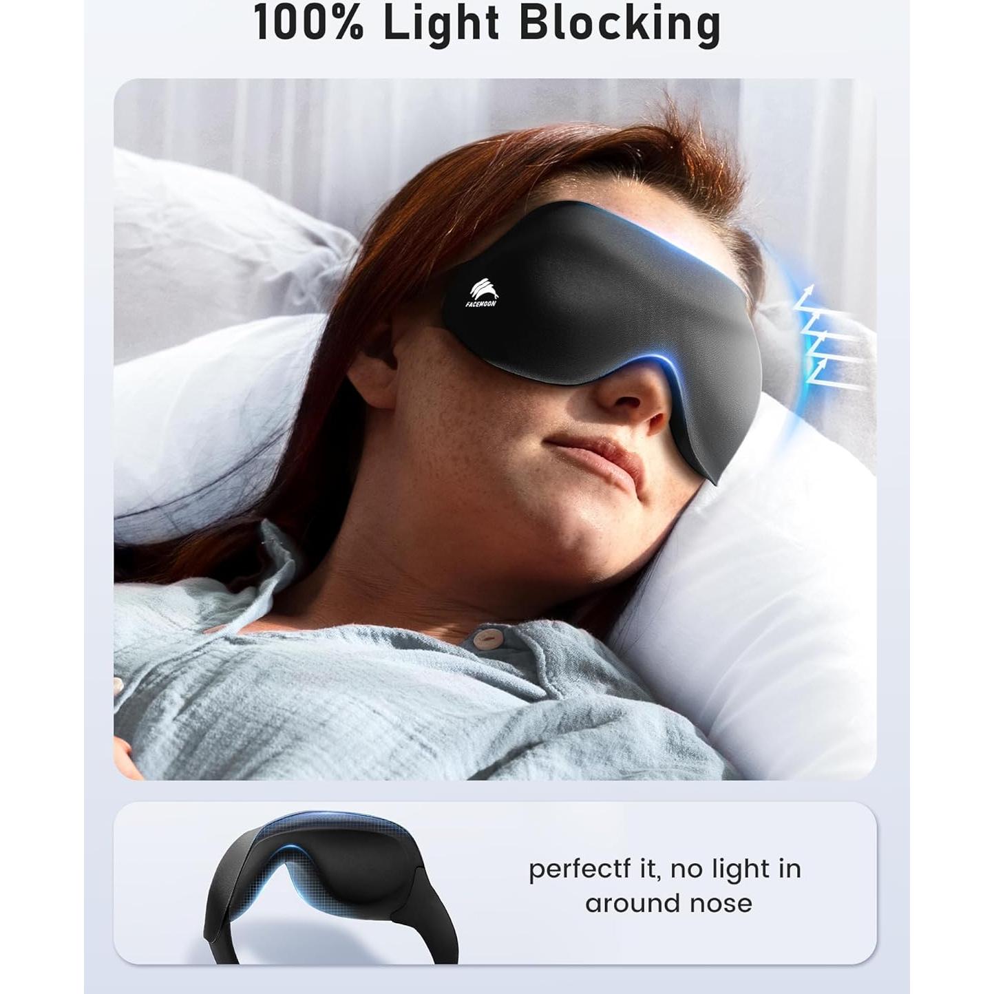 Máscara de Ojos 3D FACEMOON Bloqueo Luz Ajustable 3 Pcs