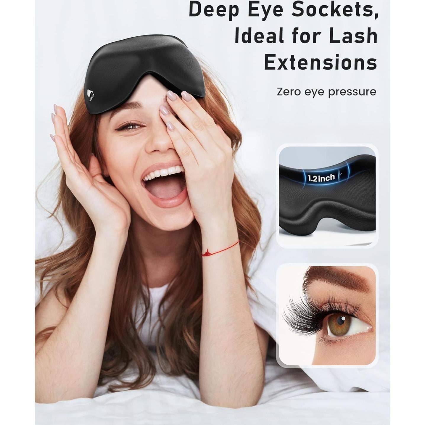 Máscara de Ojos 3D FACEMOON Bloqueo Luz Ajustable 3 Pcs