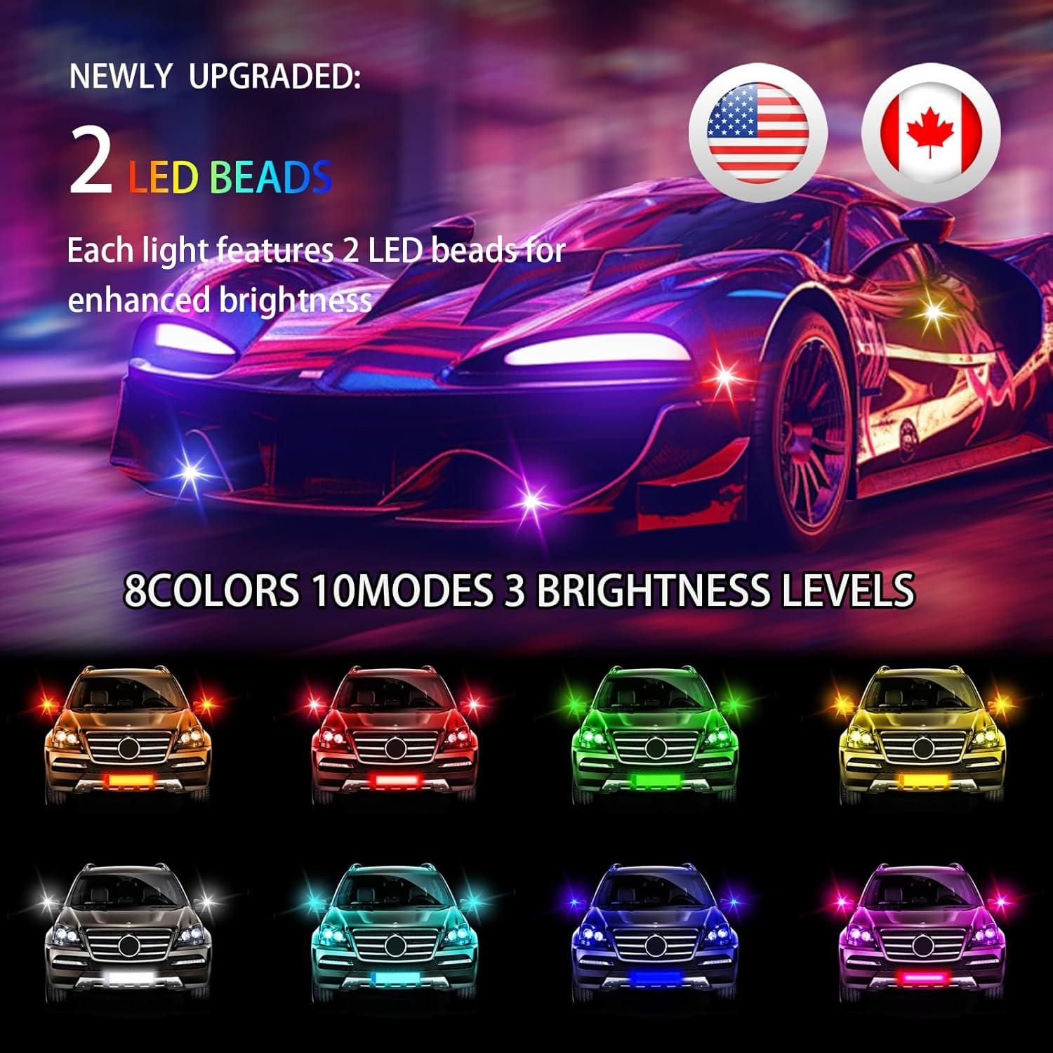 Luces Estroboscópicas LED Inalámbricas Qinseyanyu 8 Colores IP65