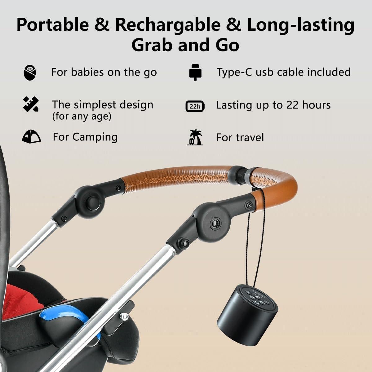 Máquina de Sonido Portátil Hushing Mini Ruido Blanco 30 Sonidos