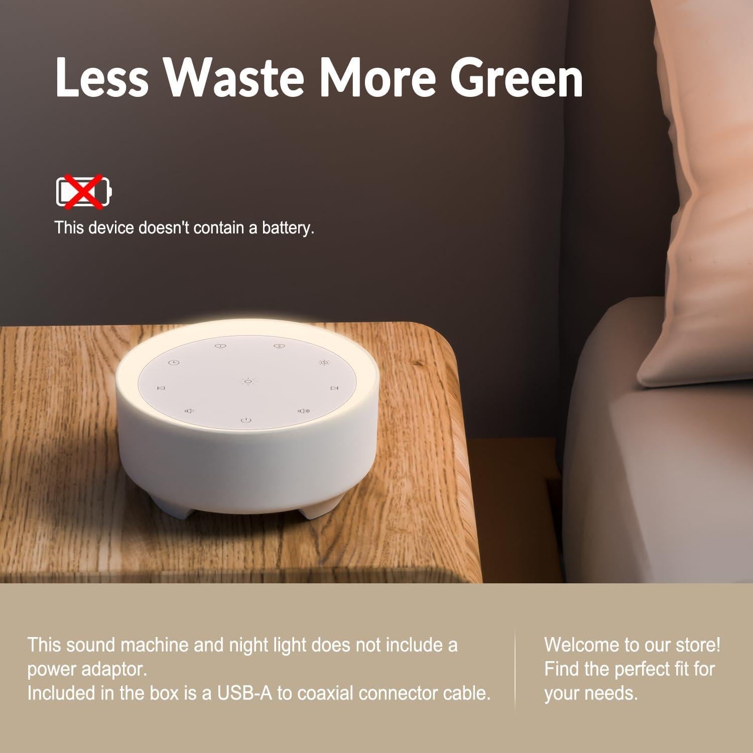 Máquina de Sonido y Luz Nocturna Kipcush K8 - 20 Sonidos