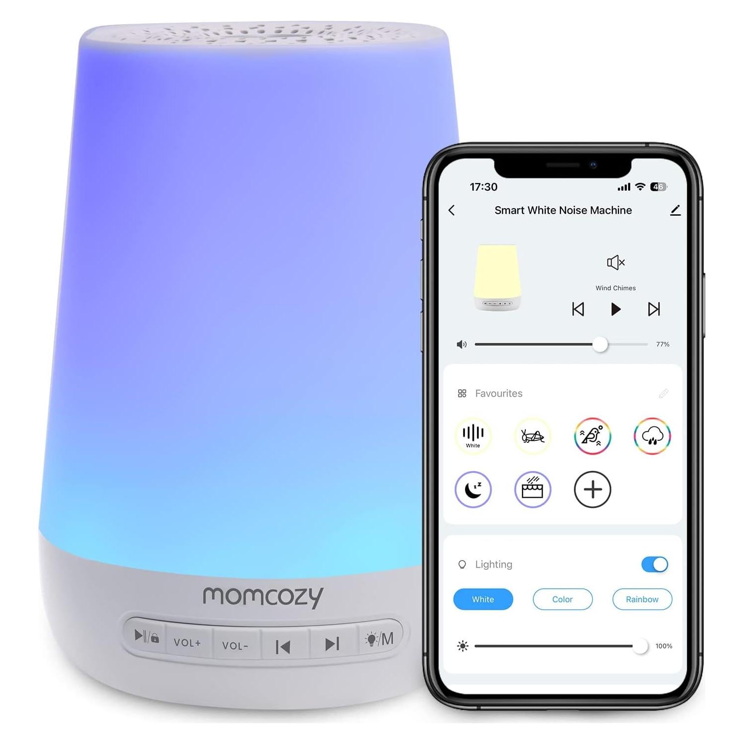 Máquina de Sonido Momcozy MCWDB03 con Luz Nocturna Azul