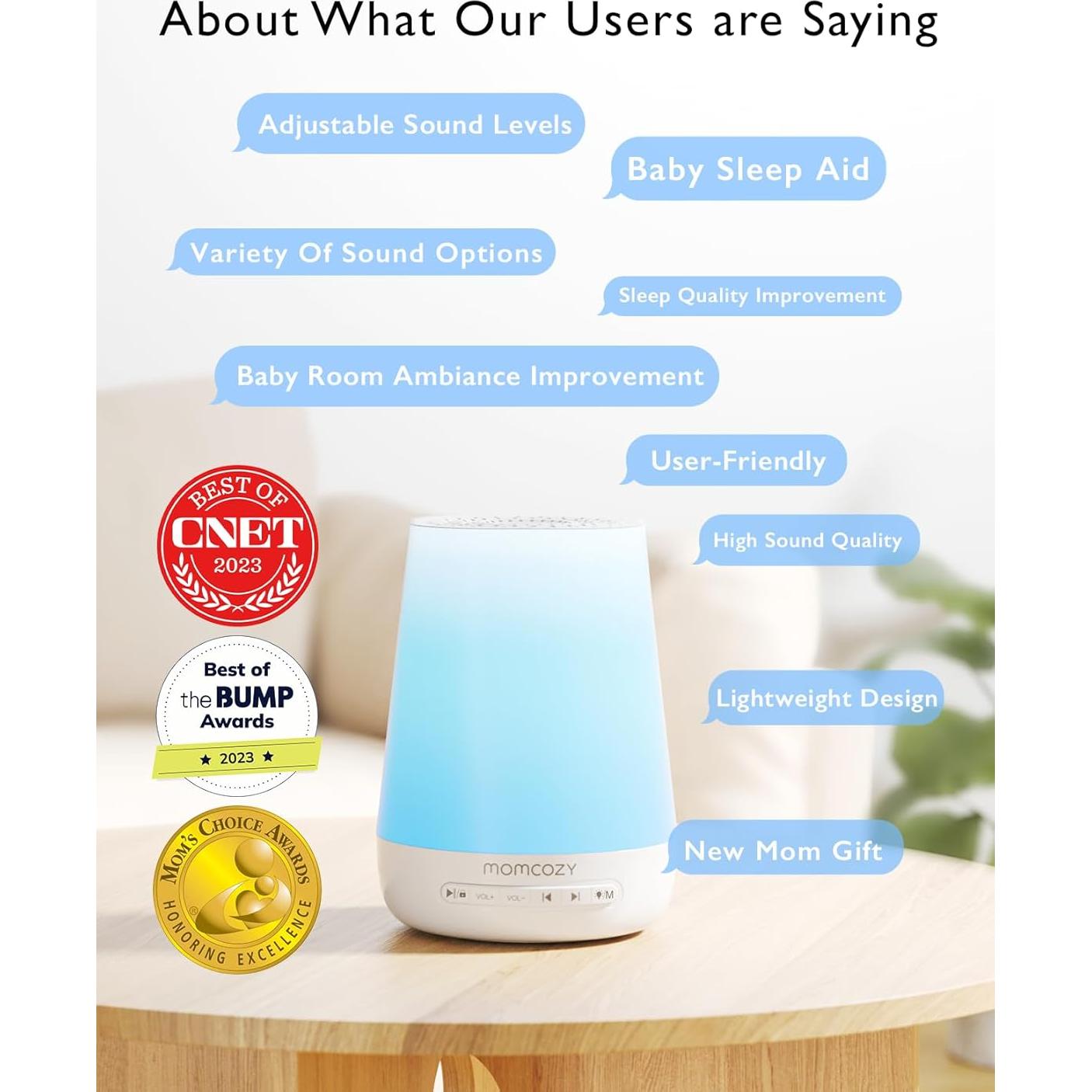 Máquina de Sonido Momcozy MCWDB03 con Luz Nocturna Azul