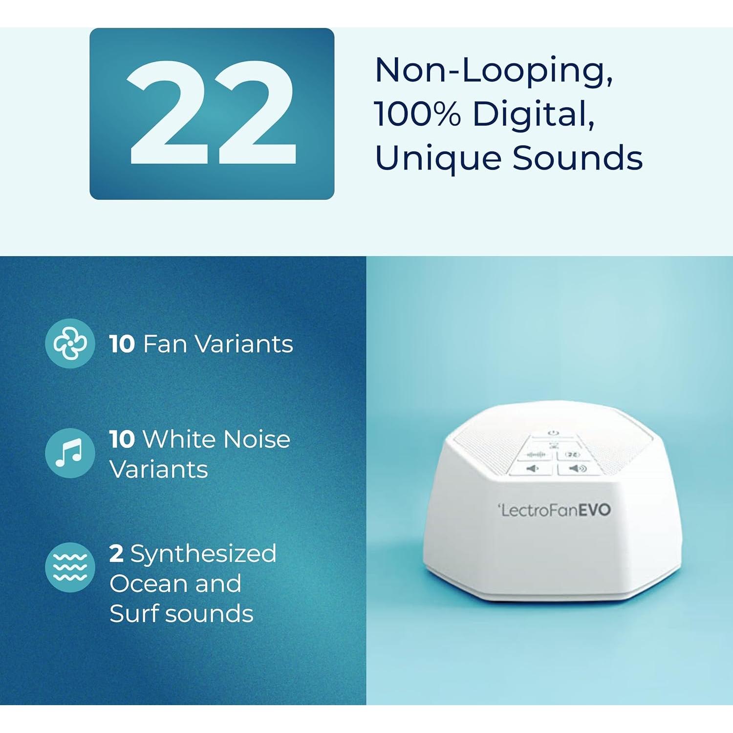 Máquina de Ruido Blanco Adaptive Sound Technologies LectroFan EVO - 22 Sonidos
