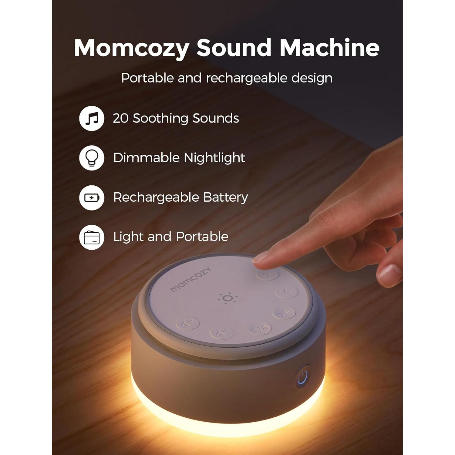 Máquina de Sonido Momcozy Luz Cálida 20 Sonidos Relajantes