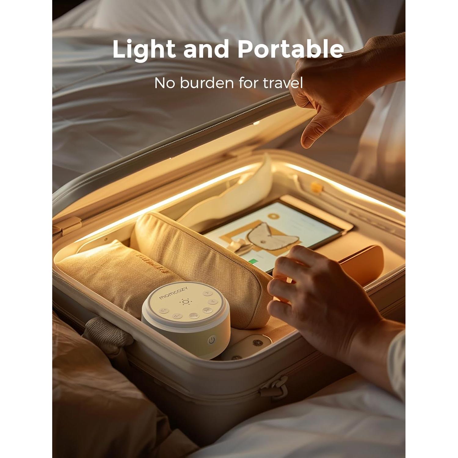 Máquina de Sonido Momcozy Luz Cálida 20 Sonidos Relajantes