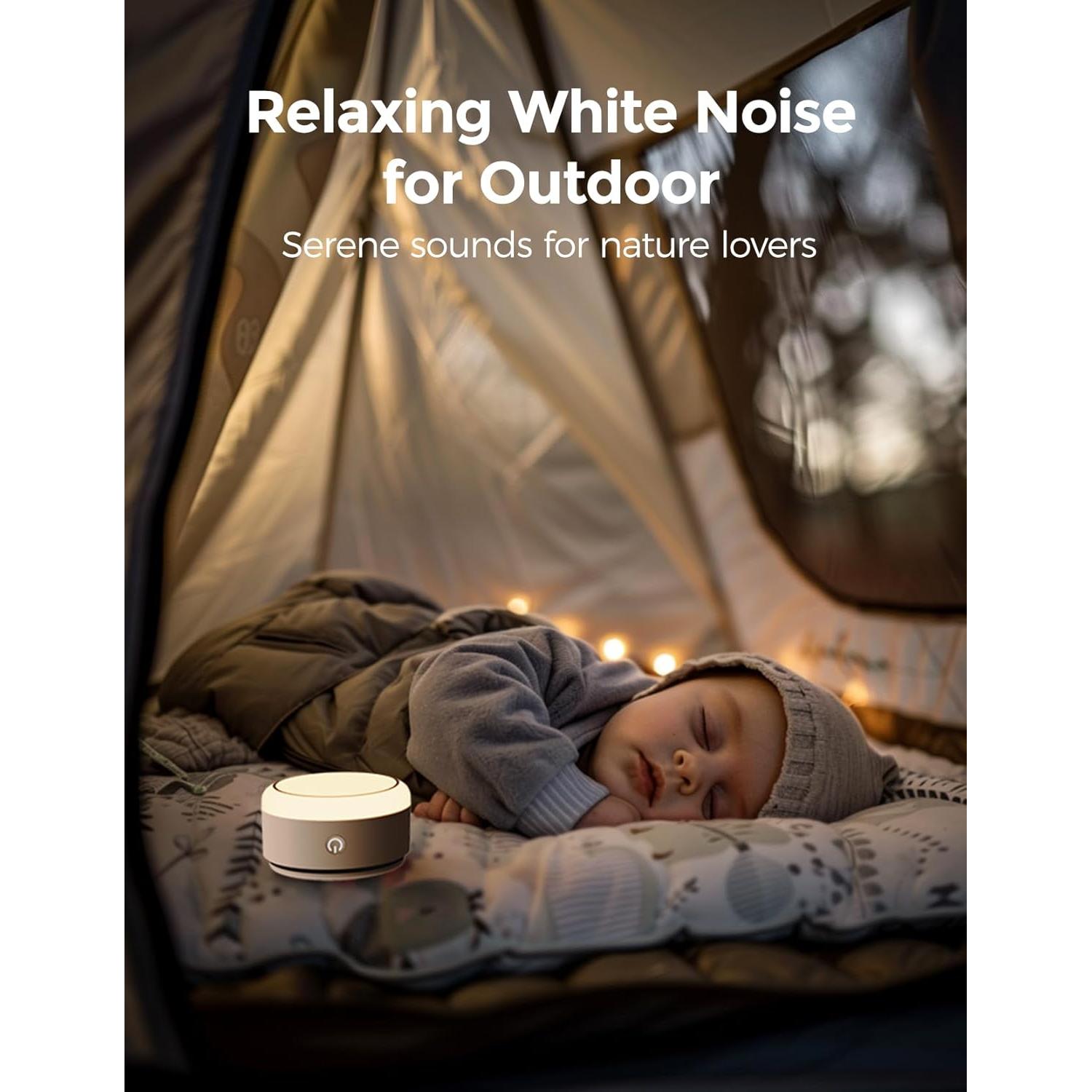 Máquina de Sonido Momcozy Luz Cálida 20 Sonidos Relajantes