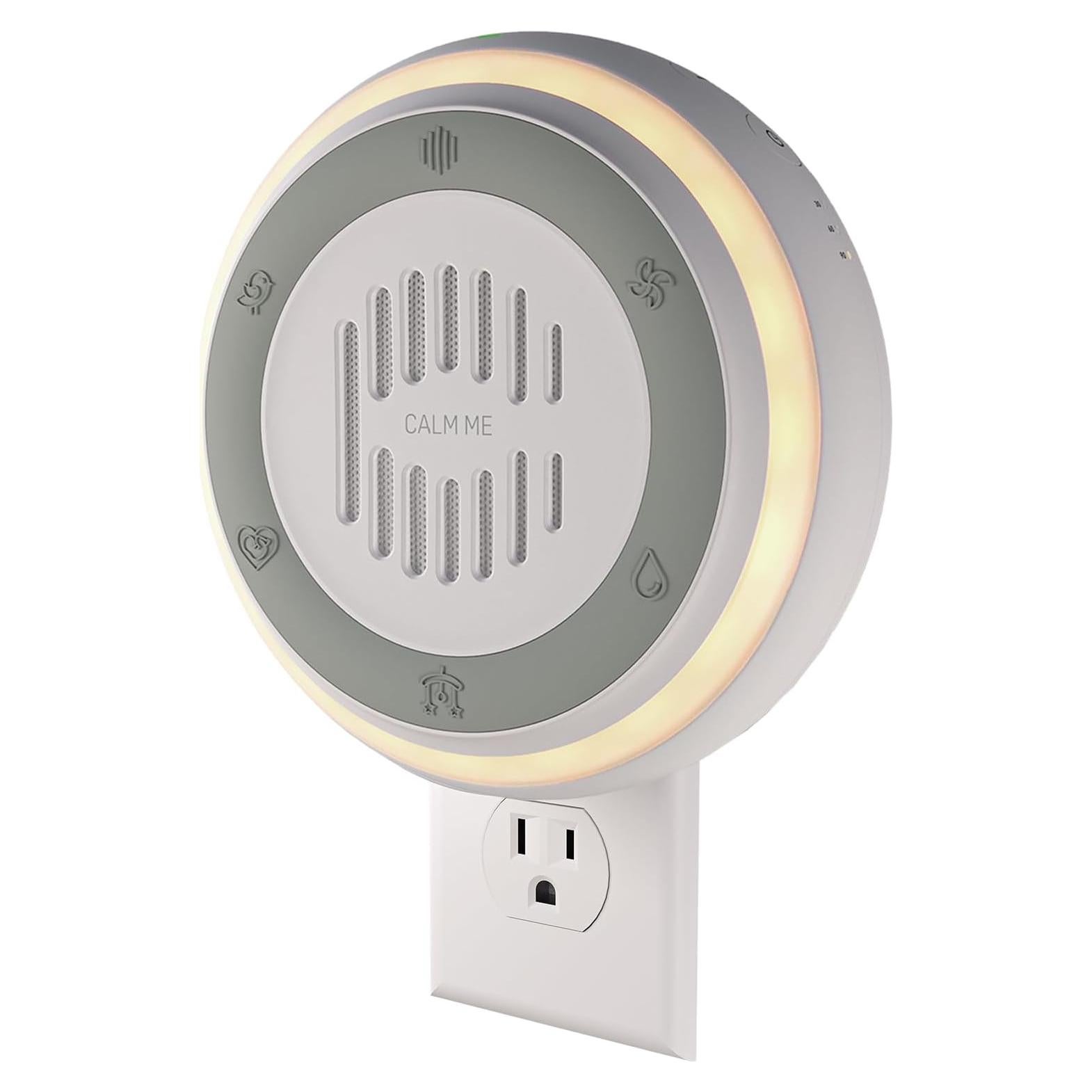 Máquina de Ruido Blanco Calm Me Redonda 20 Sonidos Luz Nocturna