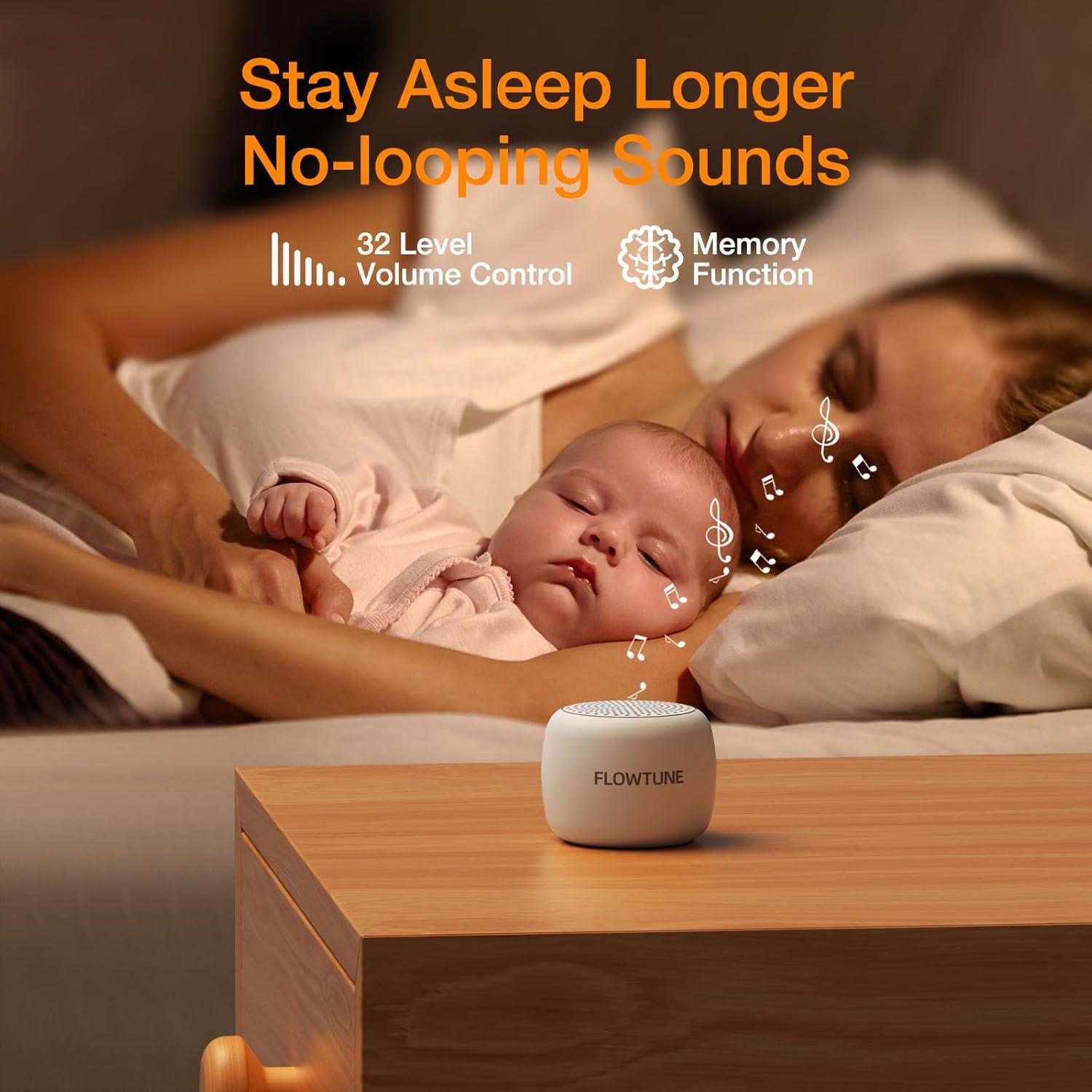 Máquina de Sonido Flowtune Mini Portátil 18 Sonidos Relajantes