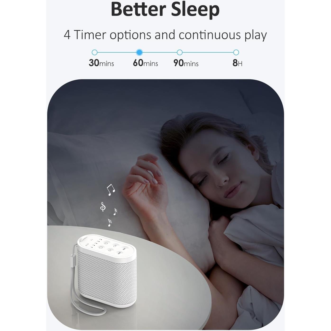 Máquina de Sonido Blanco Portátil Vindsbay - 21 Sonidos, Batería