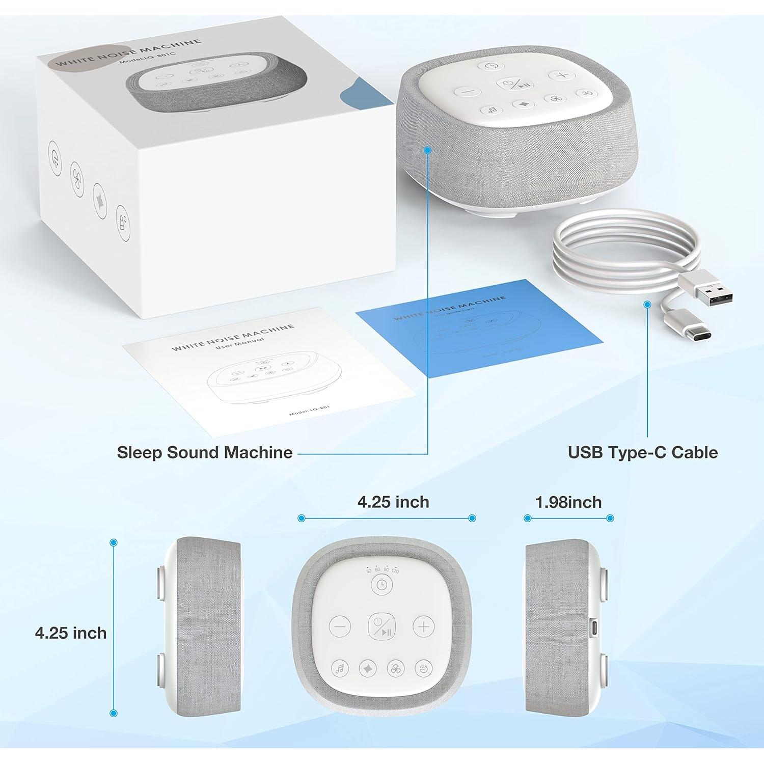 Máquina de Ruido Blanco Wobrikosee Recargable 28 Sonidos