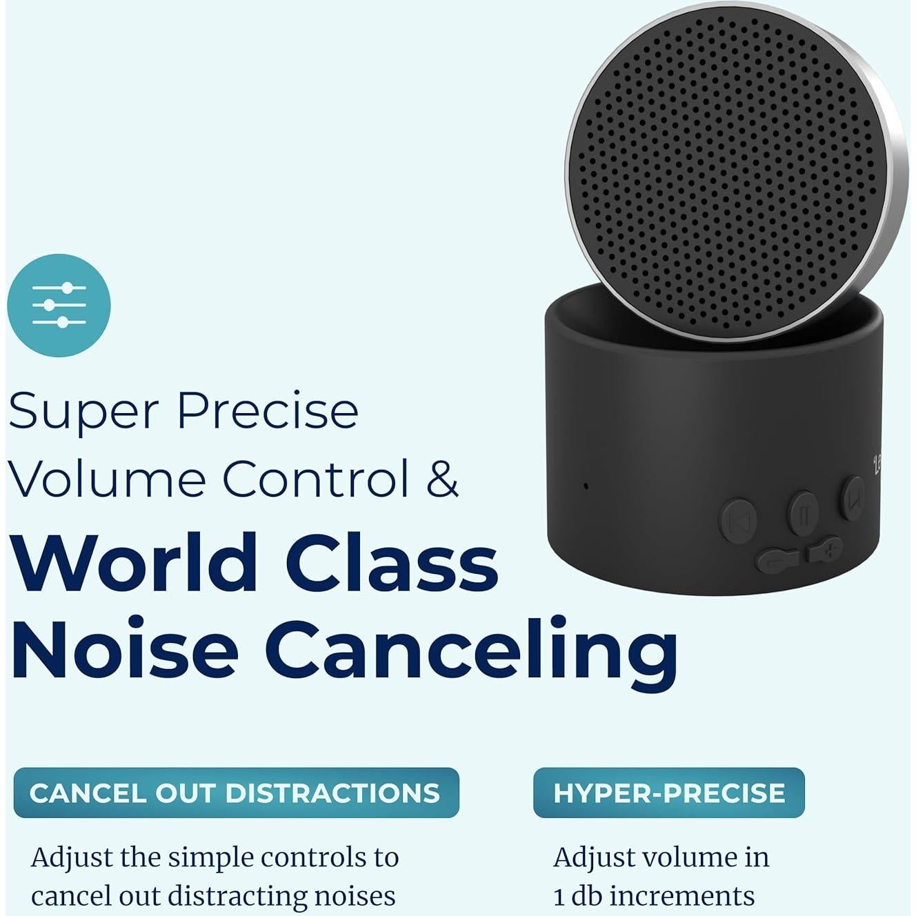 Adaptive Sound Technologies LectroFan Micro2 - Altavoz Bluetooth y Máquina de Ruido Blanco Portátil - 11 Sonidos para Sueño - Negro