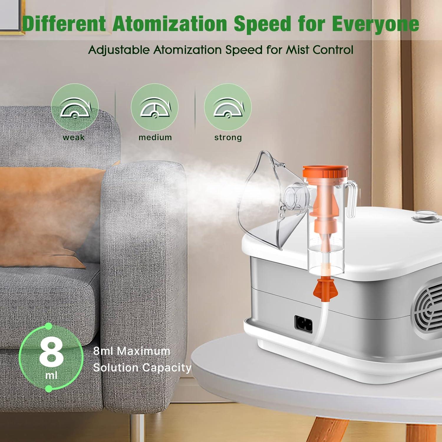 Nebulizador Portátil BUYDIF con 2 Máscaras y Boquilla