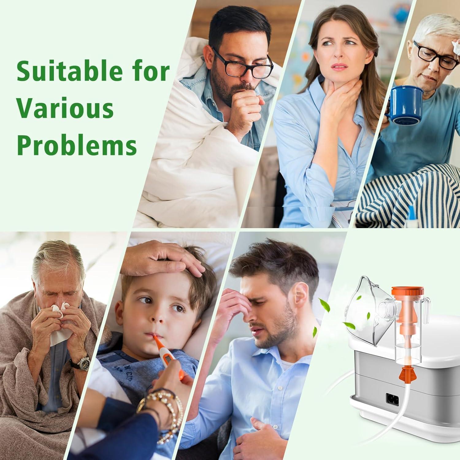 Nebulizador Portátil BUYDIF con 2 Máscaras y Boquilla