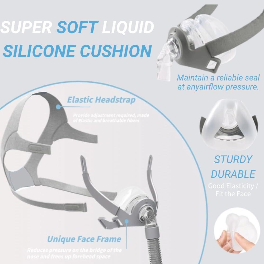 Máscara Nasal CPAP NISEFECTO Mediana - Kit Completo con Arnés y Almohadilla