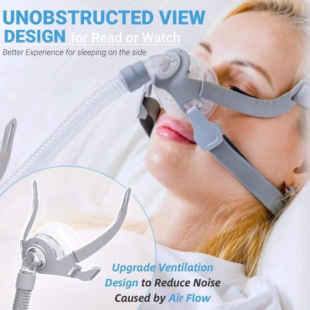 Máscara Nasal CPAP NISEFECTO Mediana - Kit Completo con Arnés y Almohadilla