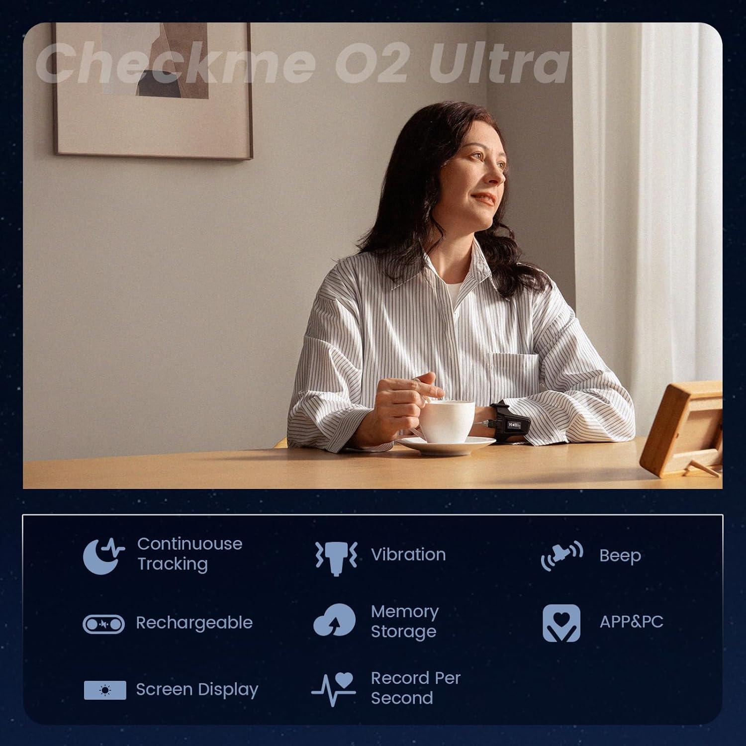 Oxímetro de Pulso Wellue Checkme O2 Ultra Bluetooth 100h