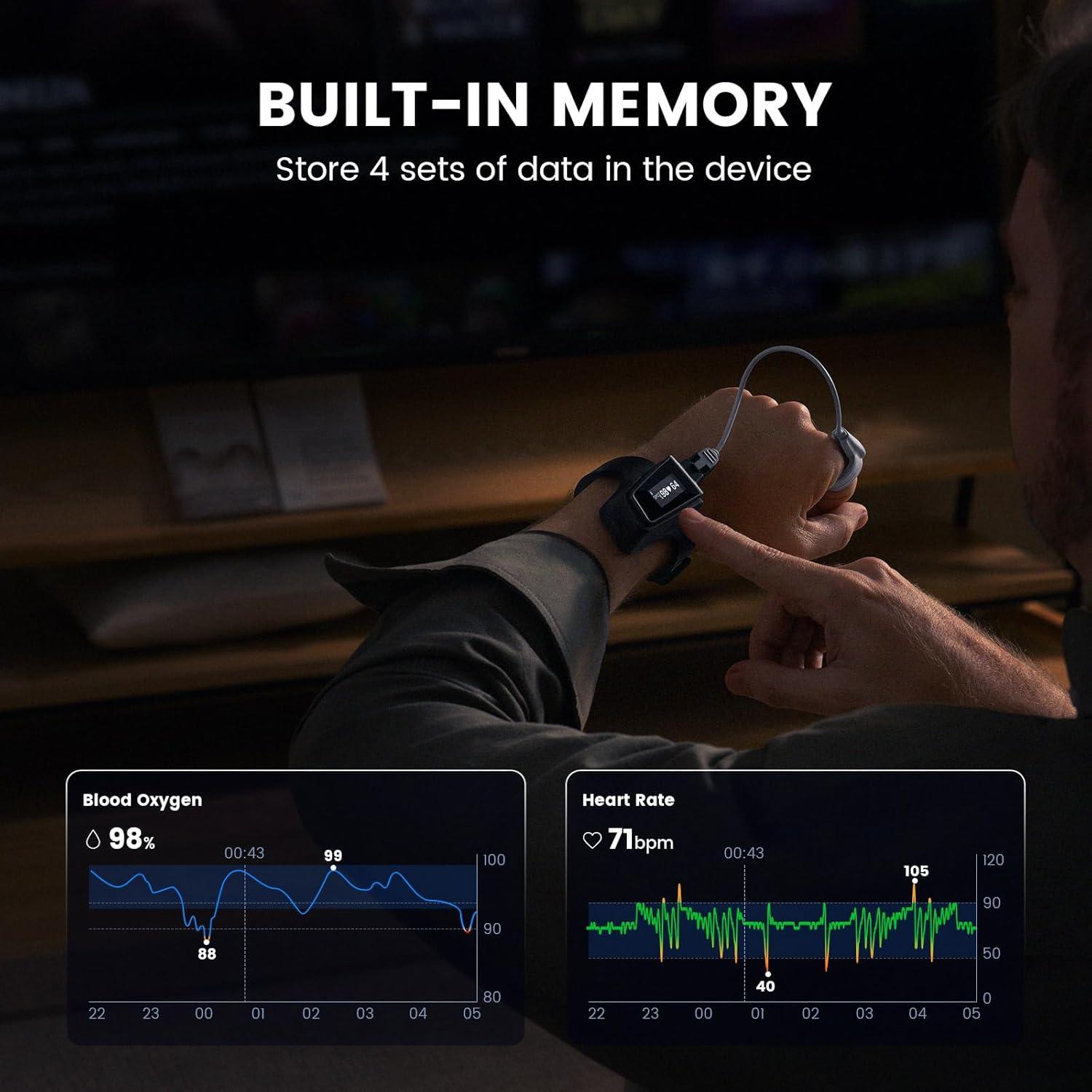 Oxímetro de Pulso Wellue Checkme O2 Ultra Bluetooth 100h