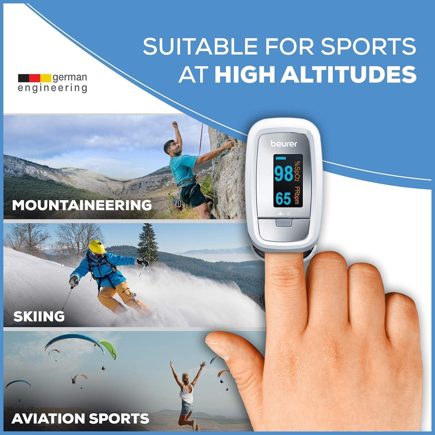 Oxímetro de Pulso Beurer PO30, Monitor de Oxígeno y Pulso