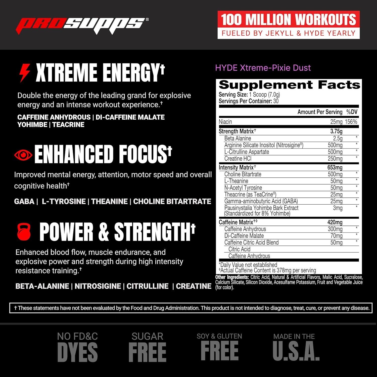 Suplemento Pre Entrenamiento ProSupps Mr. Hyde Xtreme 30 Porciones