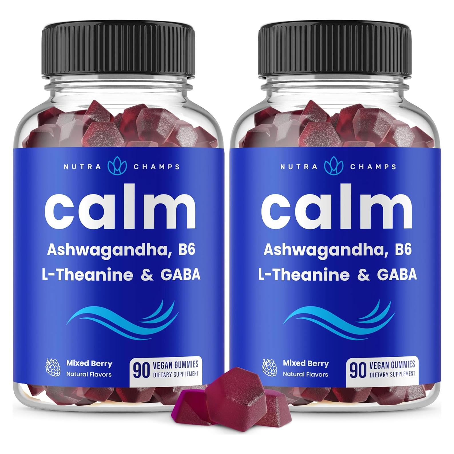 Gomas Calmantes NutraChamps 90 Unidades - Ashwagandha, GABA