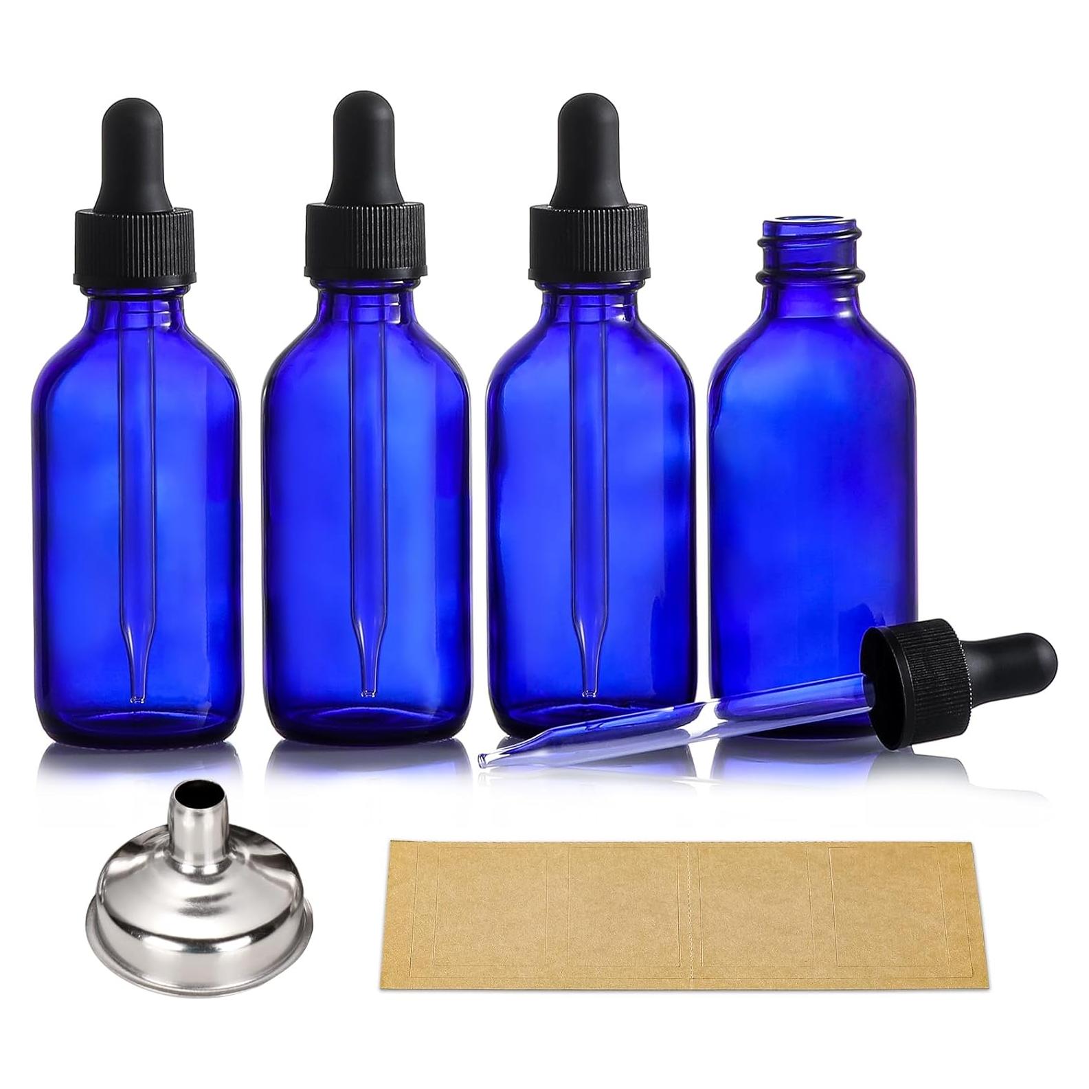AOZITA 4 Botellas Goteo Cristal 60ml con Cuentagotas