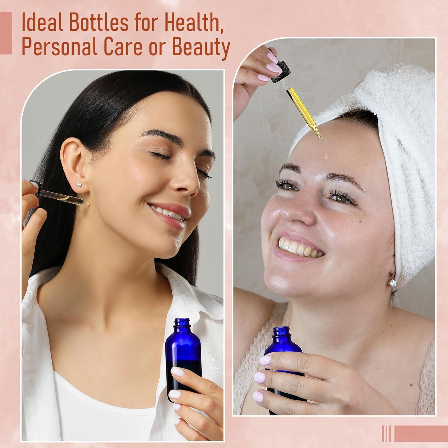 AOZITA 4 Botellas Goteo Cristal 60ml con Cuentagotas