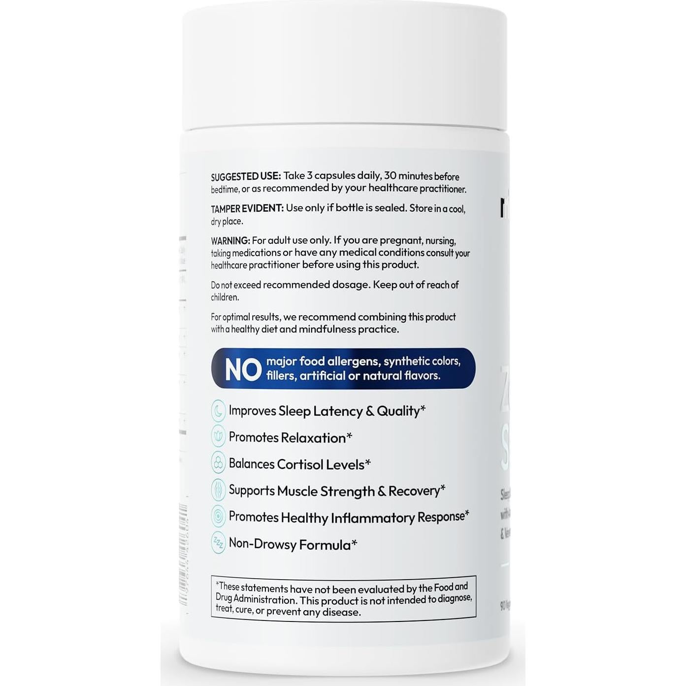 Suplemento Zenful Sleep Mida Health 90 Cápsulas Relajación