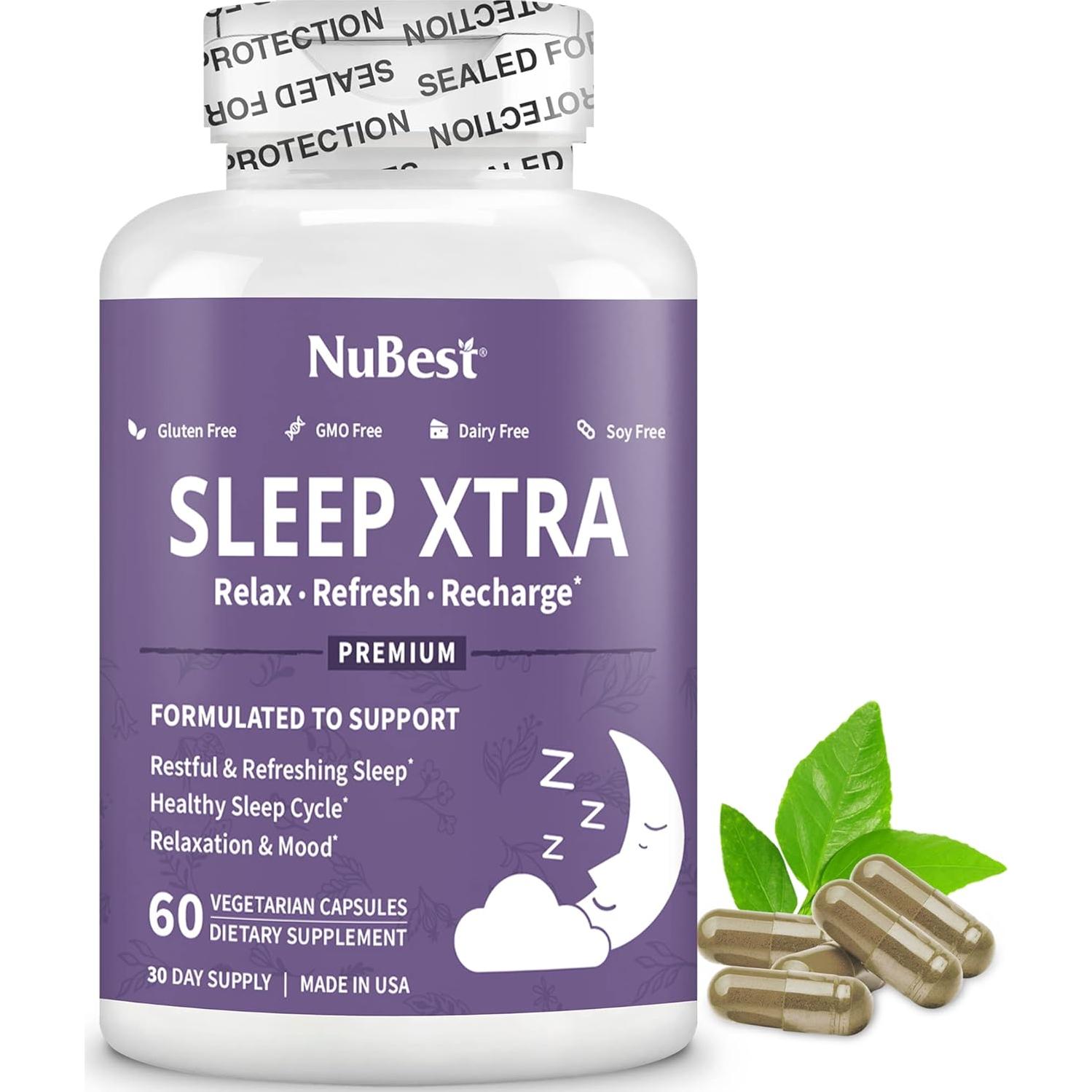 Suplemento para Sueño NuBest Sleep Xtra - 60 Cápsulas Veganas