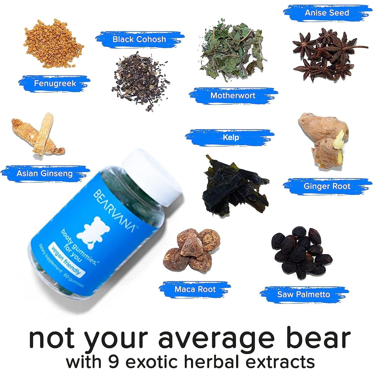 Gomitas de Soporte Bearvana para Mujeres - 60 Unidades