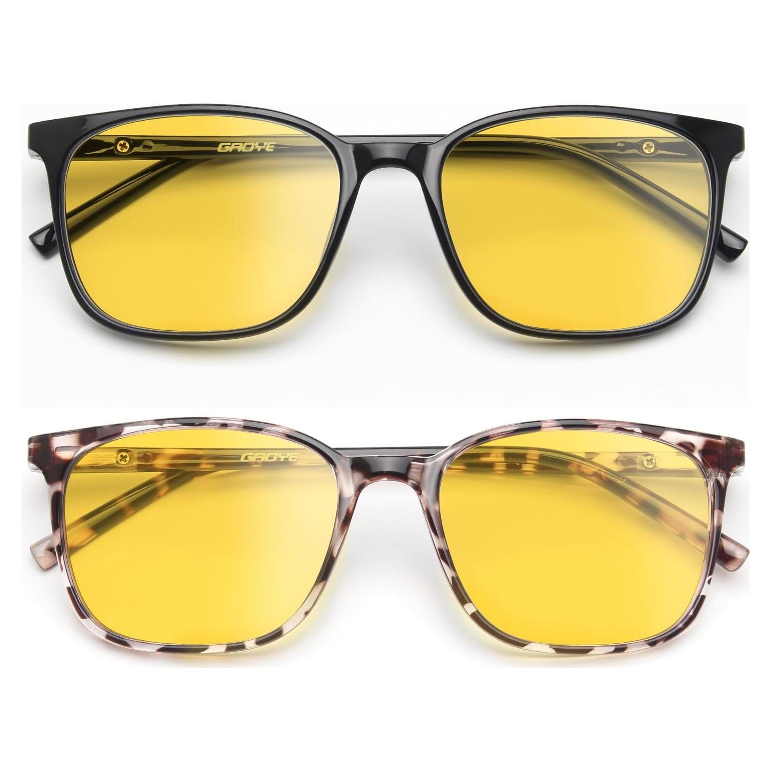 Gafas de luz azul Gaoye para adultos, visión nocturna, 2 pack