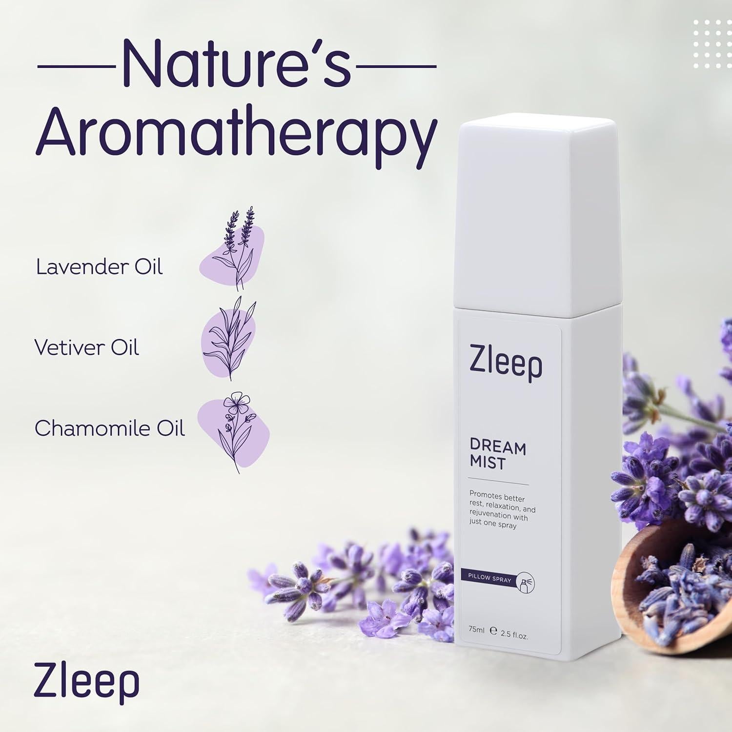 Spray de Almohada Zleep - Bruma Relajante con Lavanda 117g