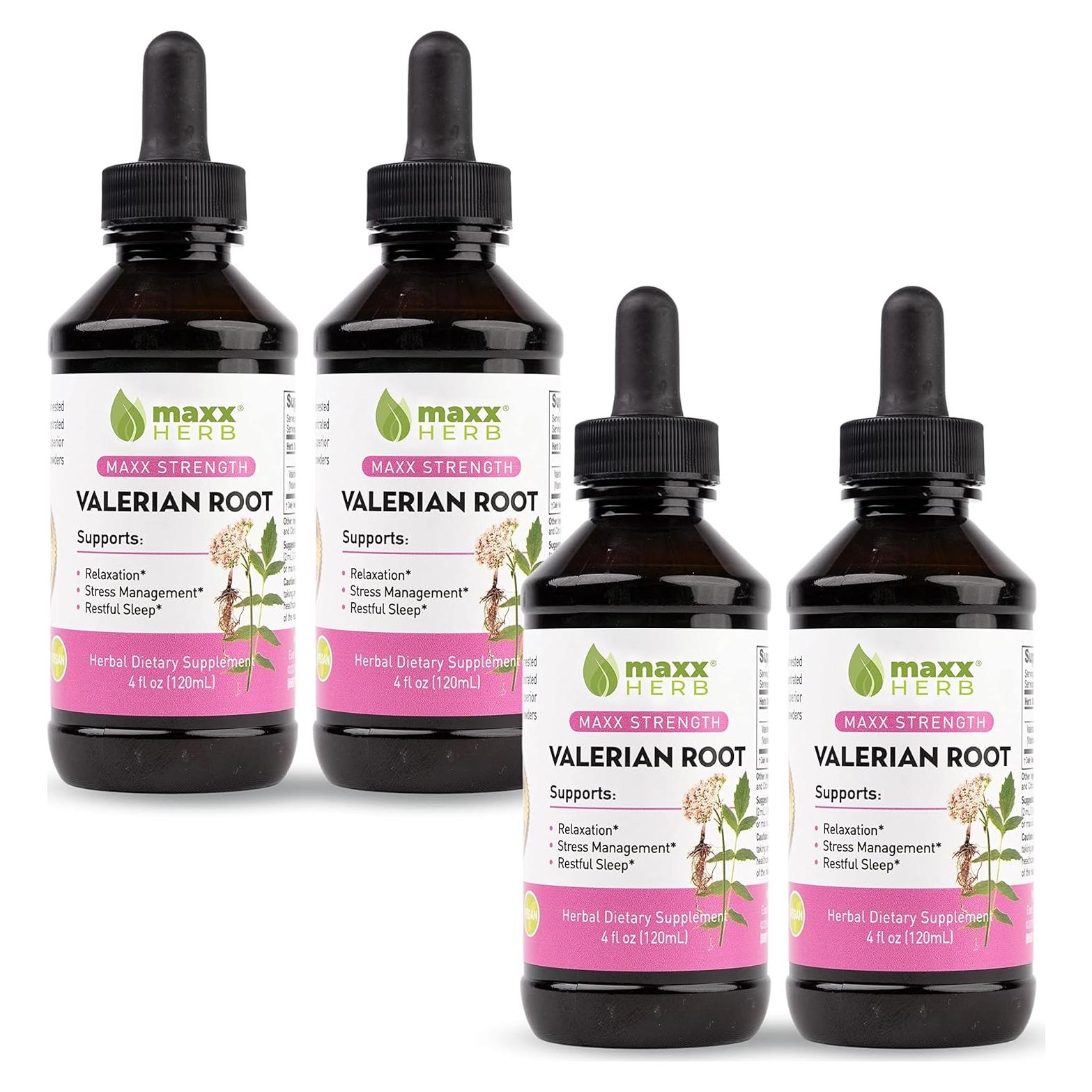 Extracto Líquido de Raíz de Valeriana Maxx Herb 4x120ml