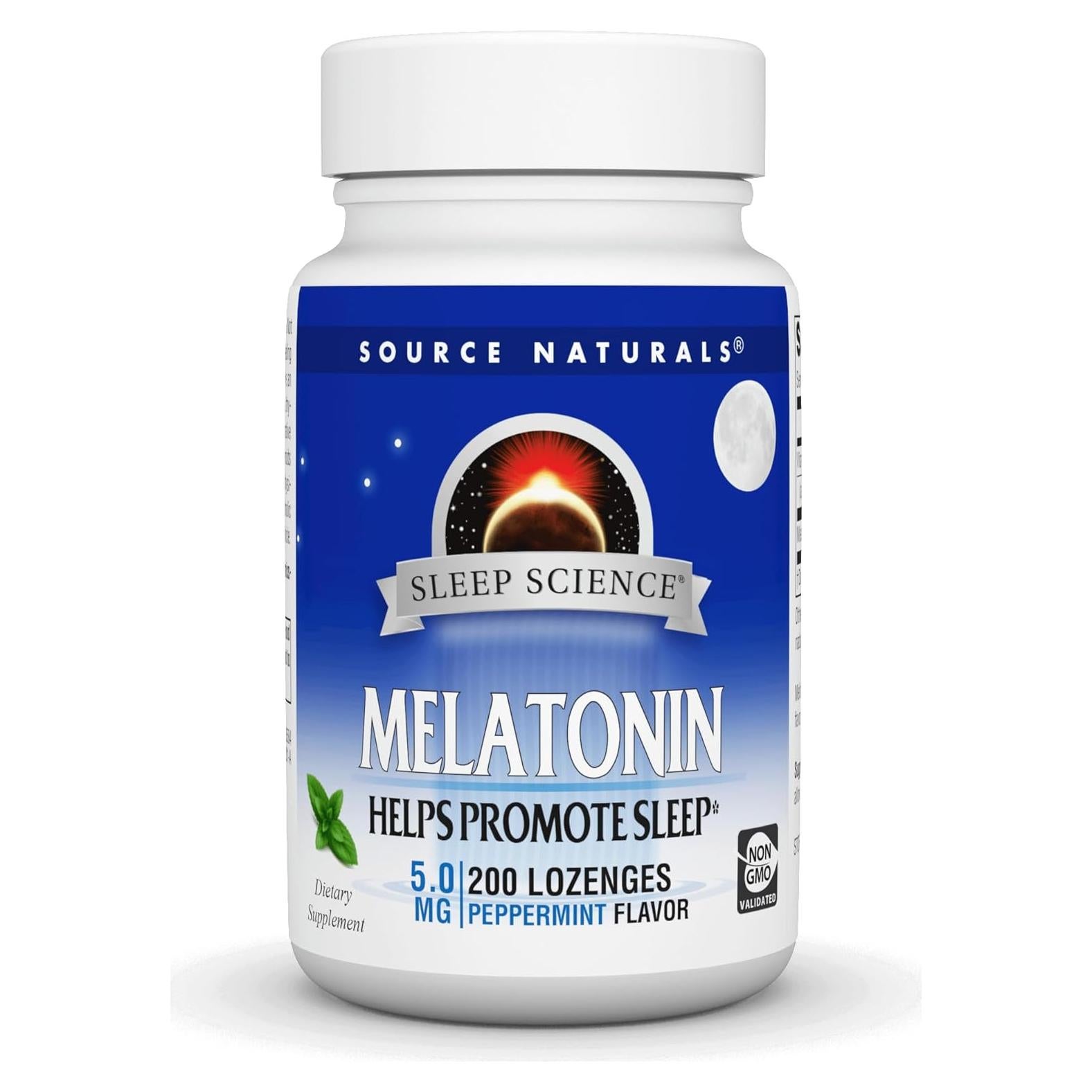 Melatonina 5 mg Source Naturals - 200 Pastillas Menta