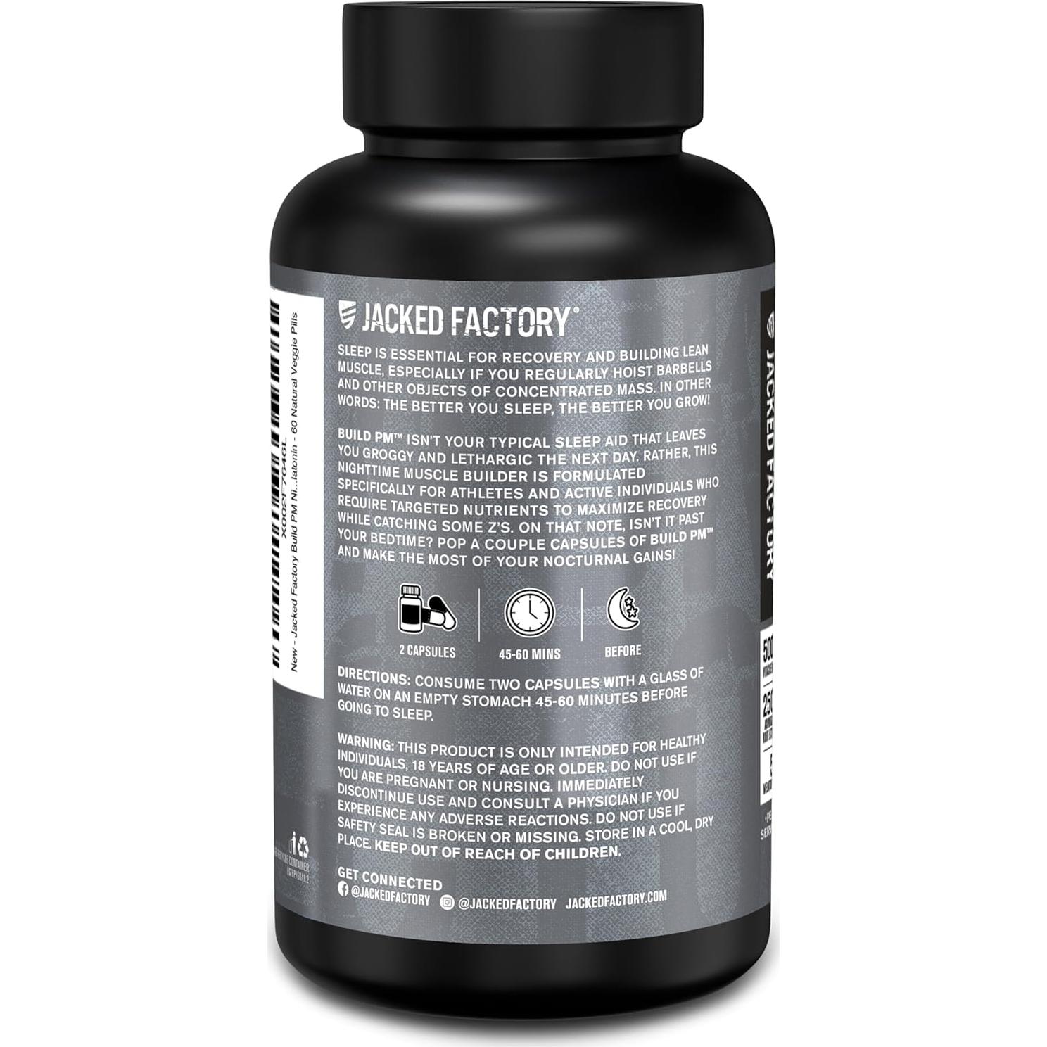 Suplemento Jacked Factory Build PM 60 Cápsulas Naturales