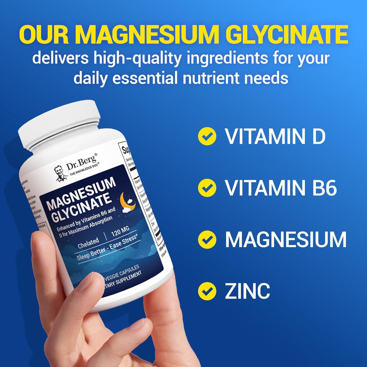 Suplemento de Magnesio Glicinato Dr. Berg 150 Caps