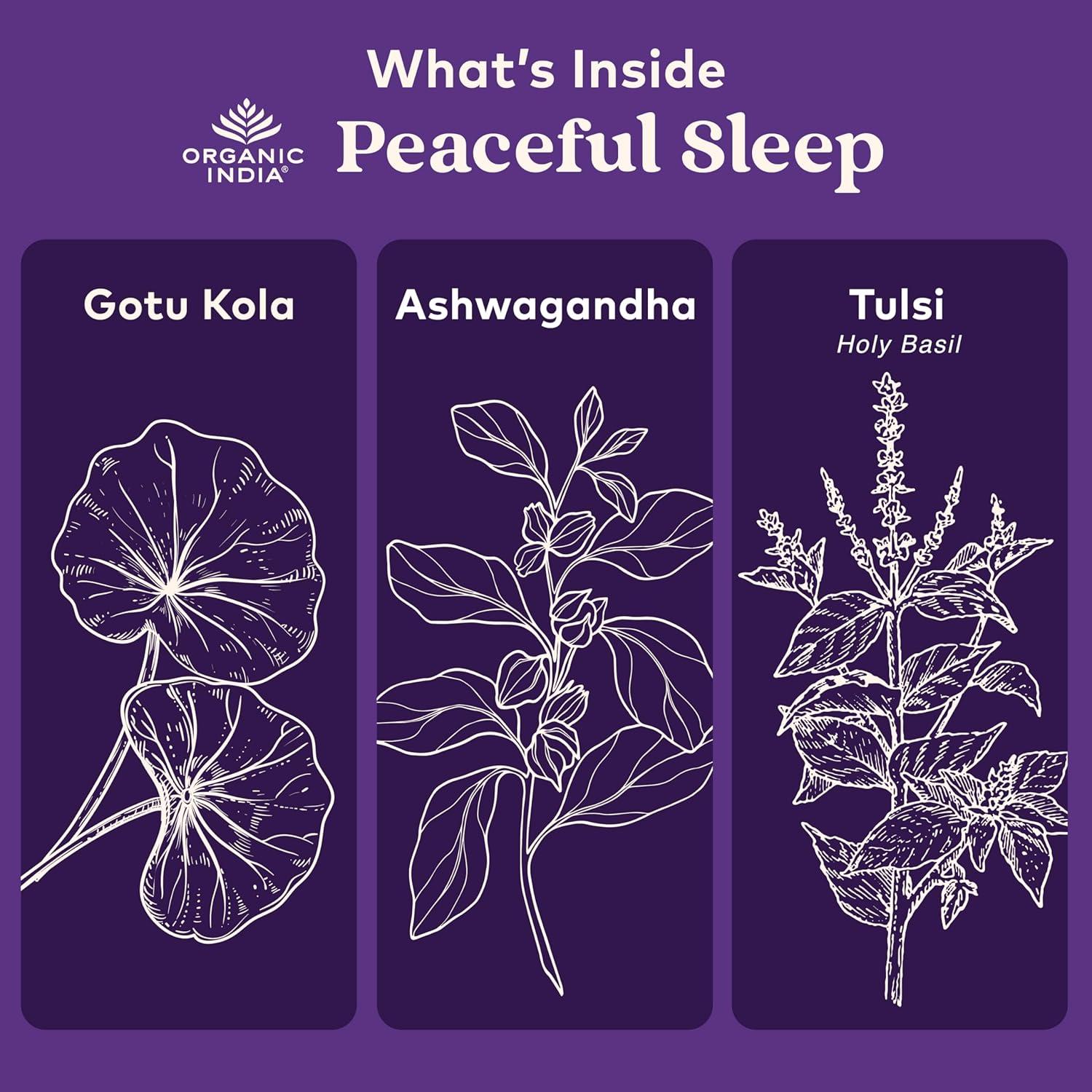 Suplemento Herbal Organic India Sueño Paz 90 Cápsulas