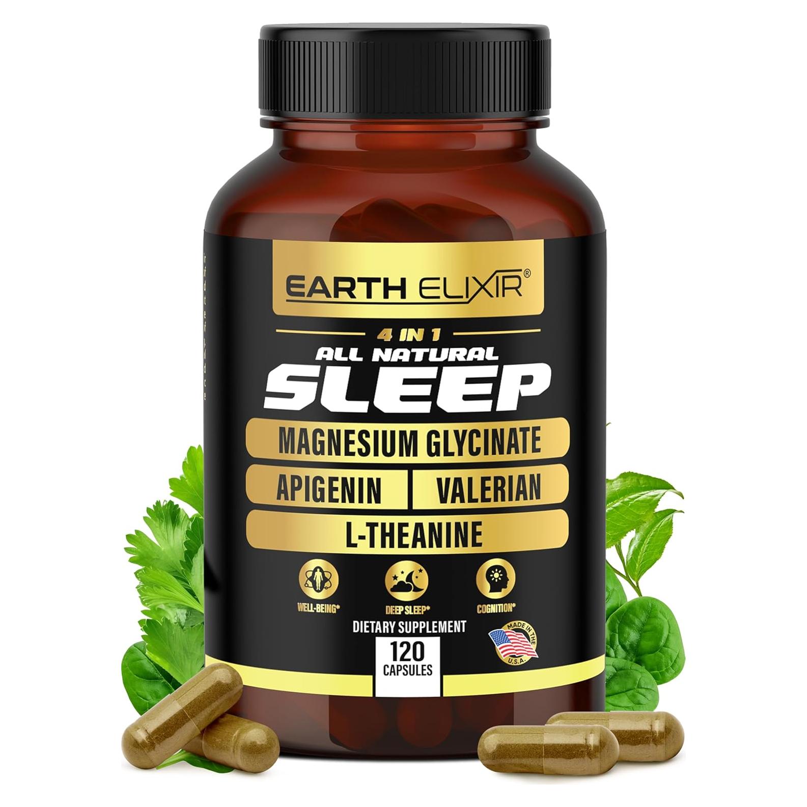 Suplemento para Dormir Earth Elixir 120 Cápsulas 4-en-1