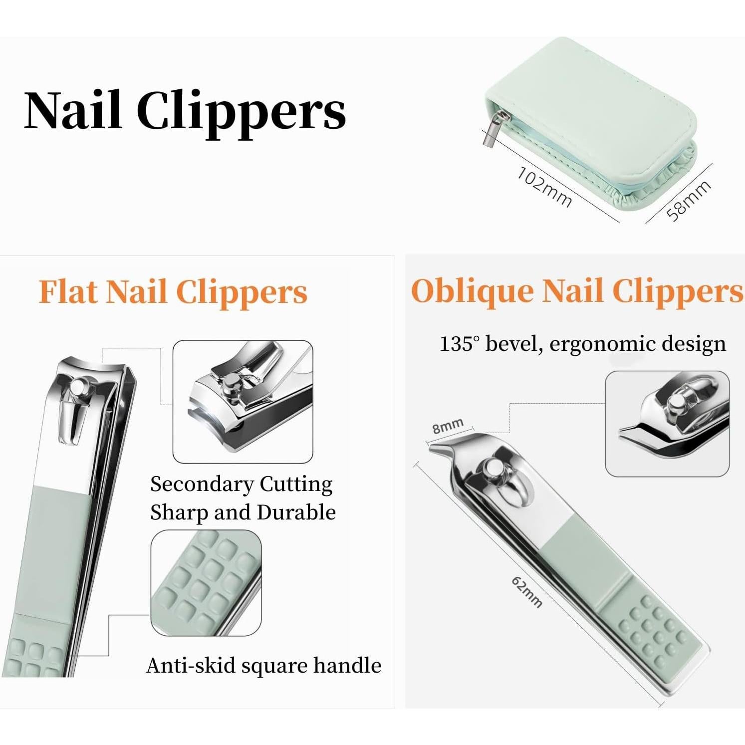 Kit de Manicura NEMIBAD 7 Piezas Acero Inoxidable Viaje