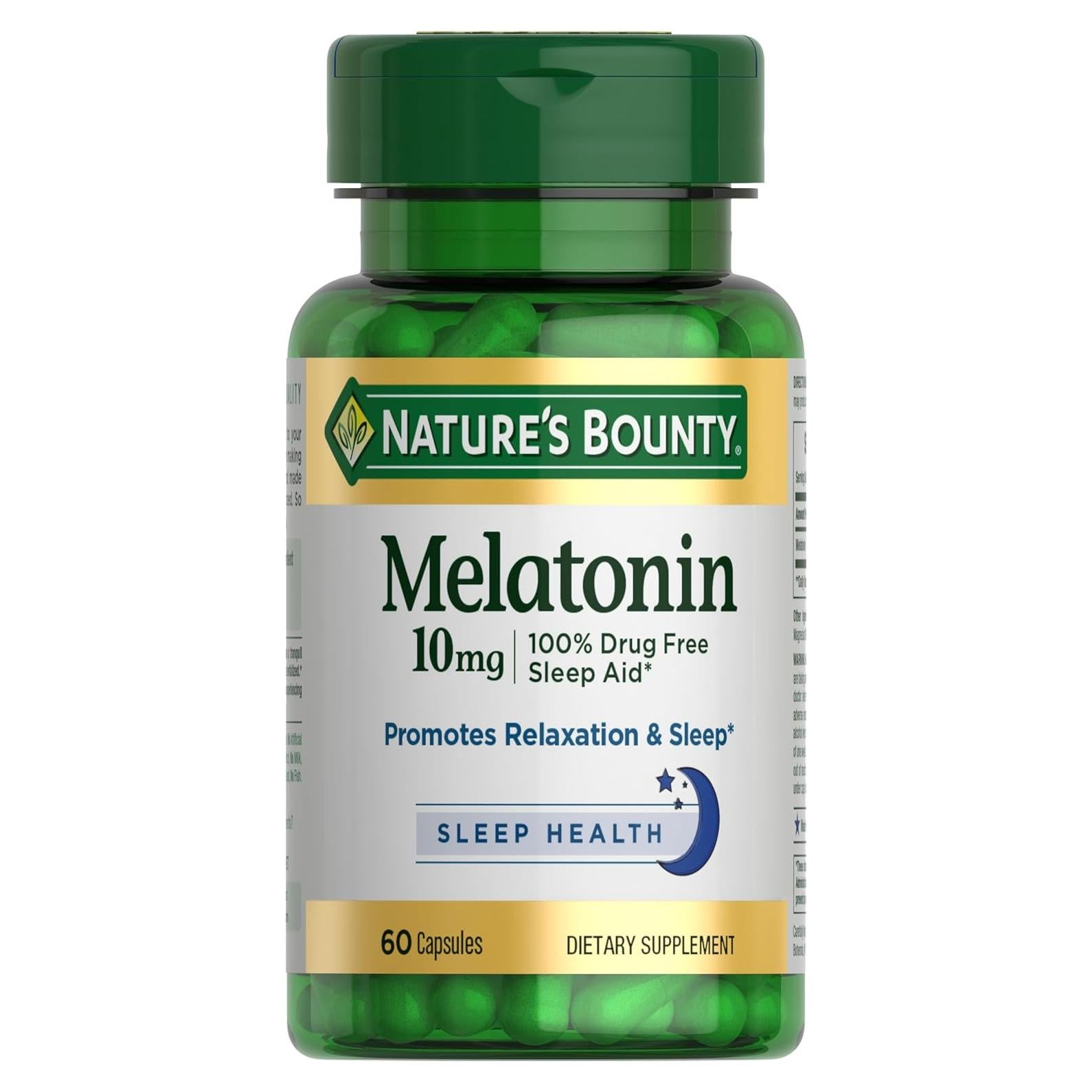 Melatonina Nature's Bounty 10 mg 60 Tabletas Suplemento