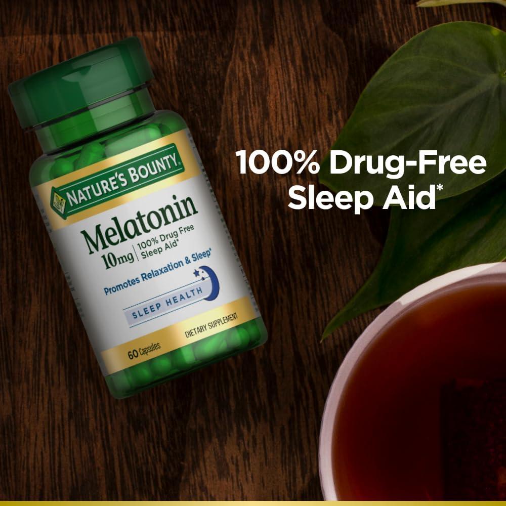 Melatonina Nature's Bounty 10 mg 60 Tabletas Suplemento