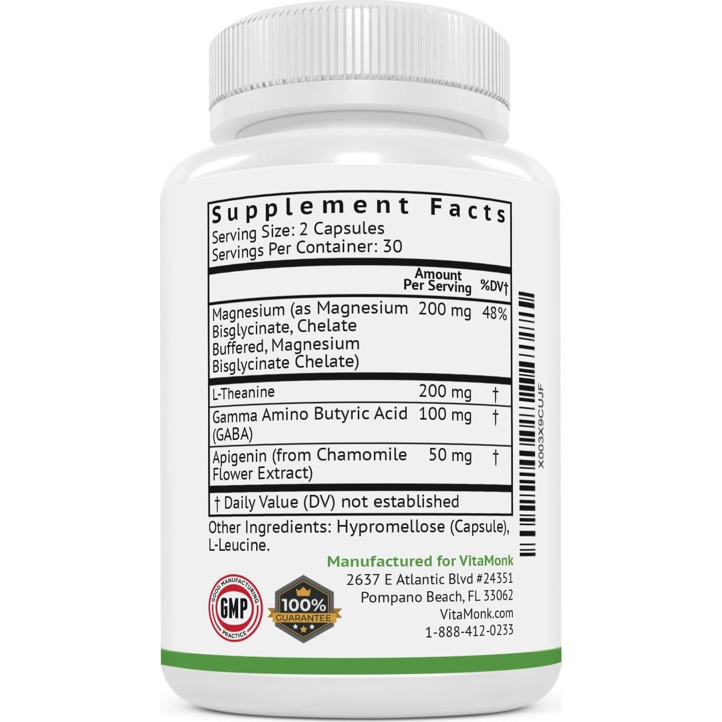 Suplemento Natural para Dormir VitaMonk Sin Melatonina 81g
