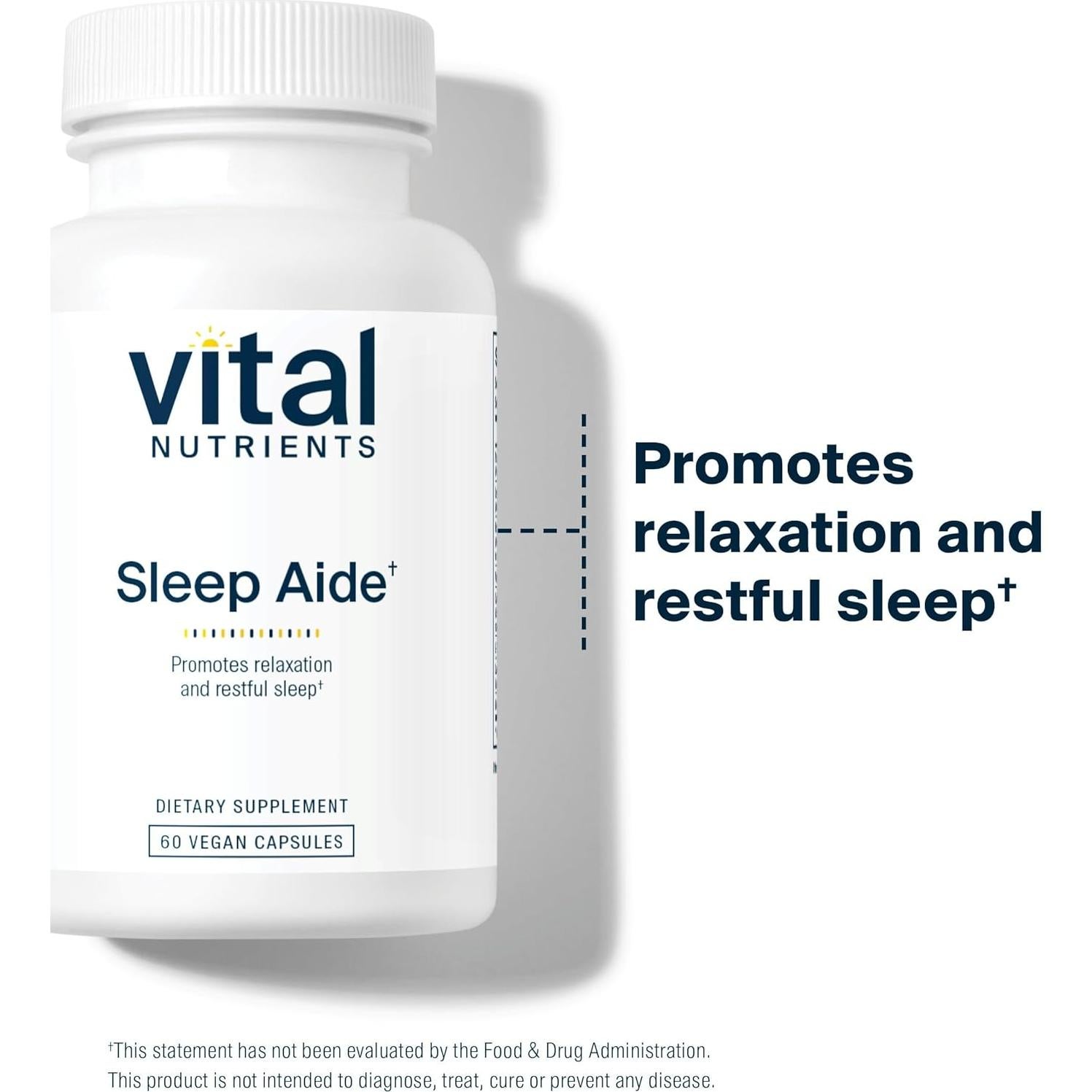 Suplemento Vegano para Dormir Vital Nutrients 60 Cápsulas