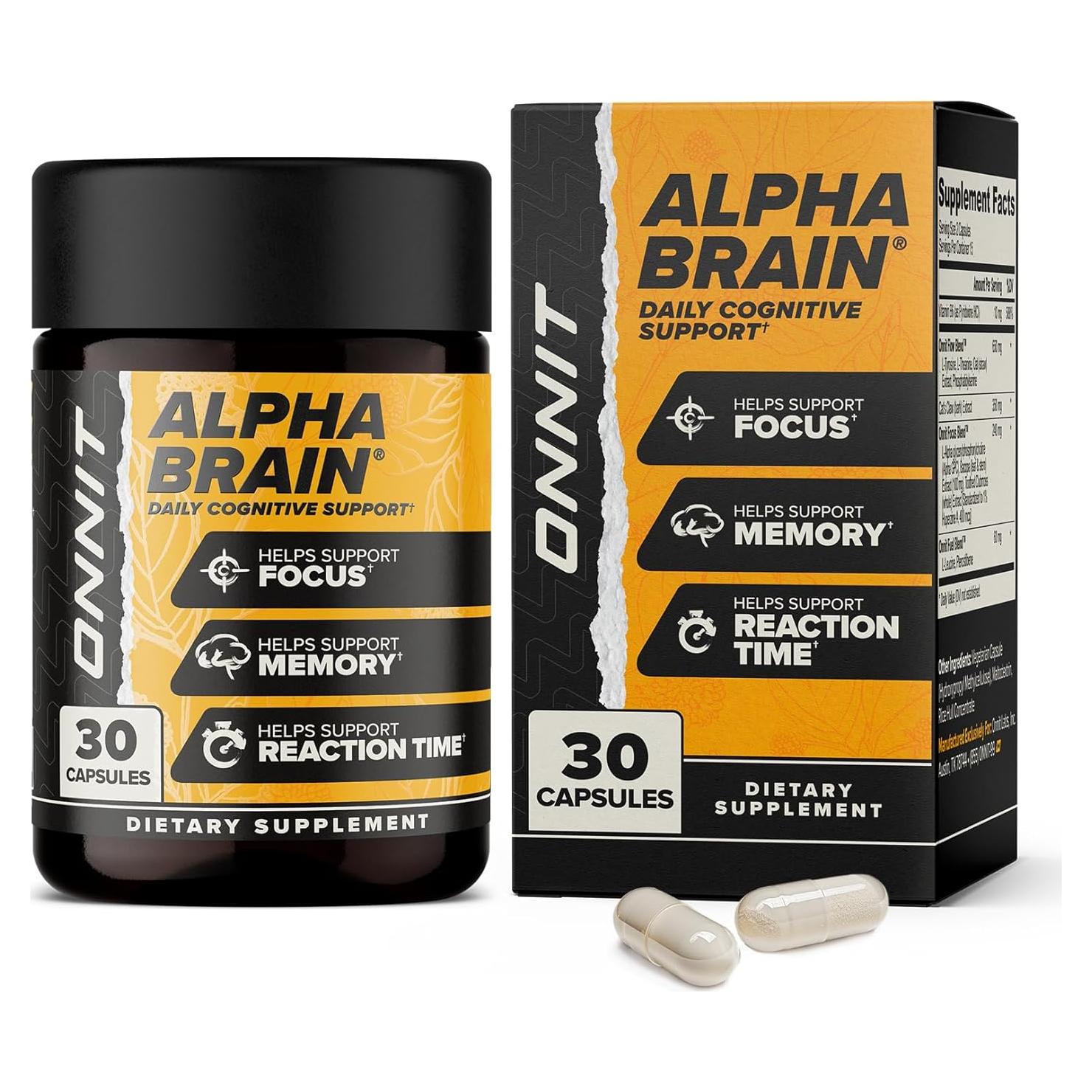 ONNIT Alpha BRAIN Suplemento Nootrópico 30 Cápsulas