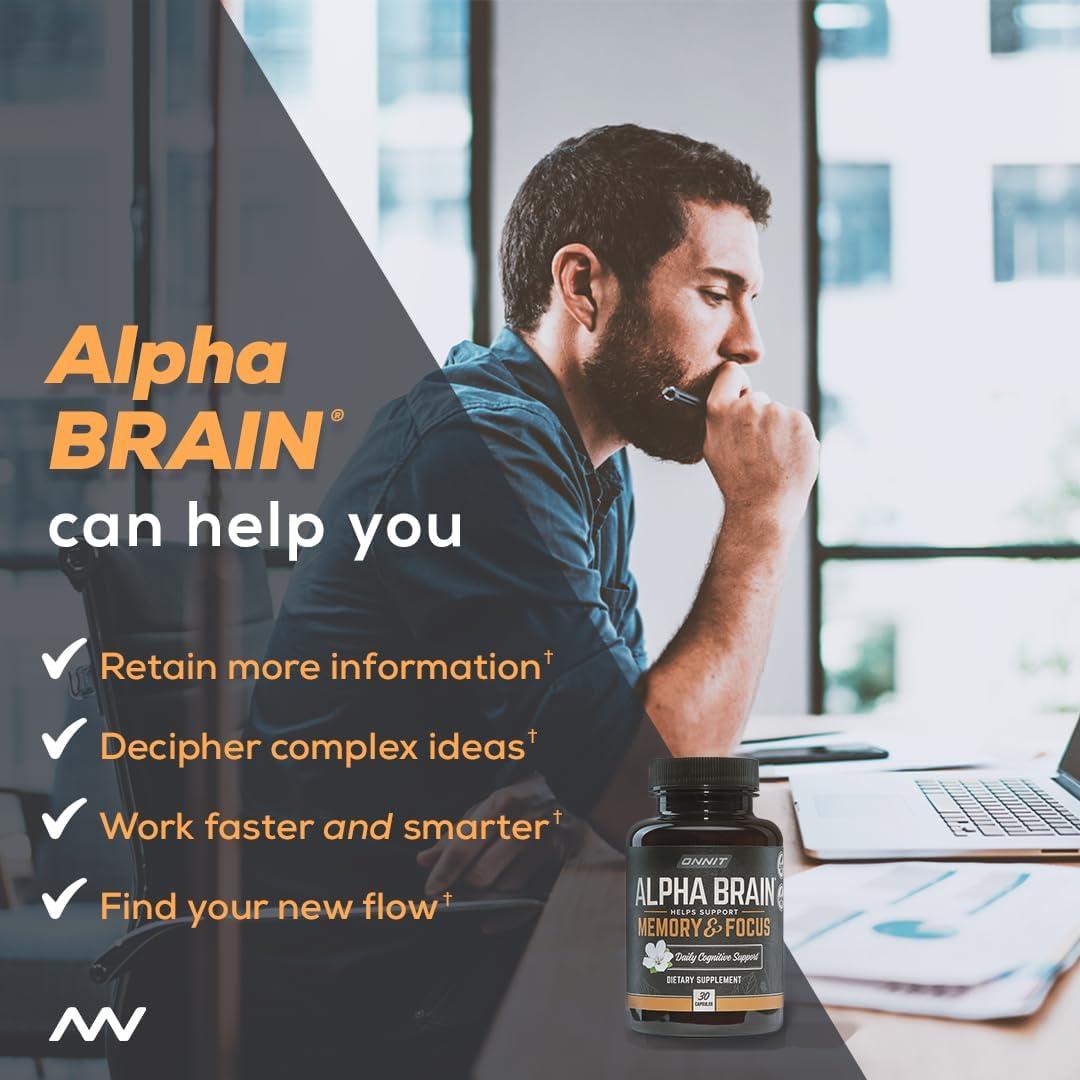 ONNIT Alpha BRAIN Suplemento Nootrópico 30 Cápsulas