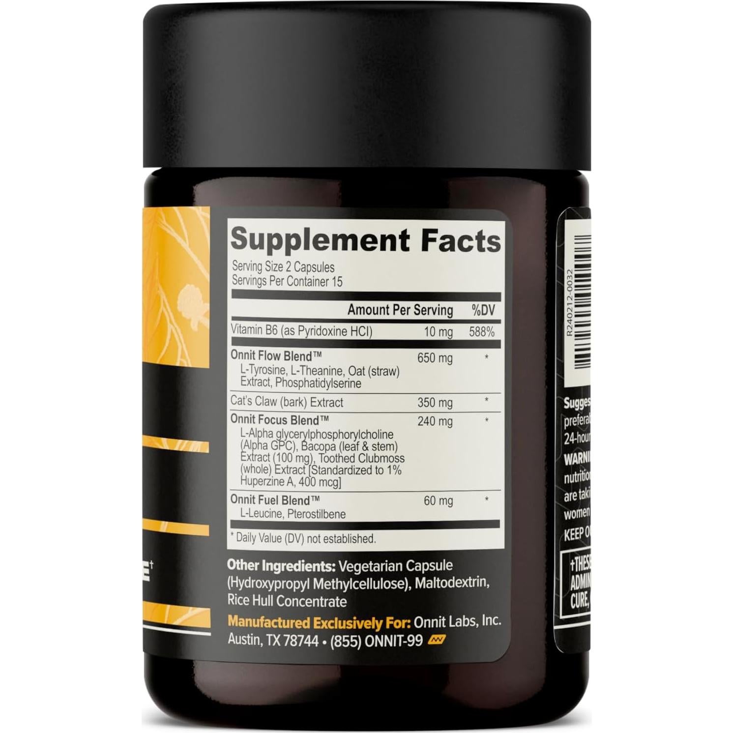 ONNIT Alpha BRAIN Suplemento Nootrópico 30 Cápsulas