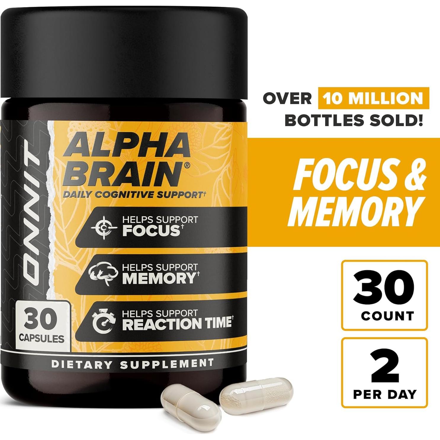 ONNIT Alpha BRAIN Suplemento Nootrópico 30 Cápsulas